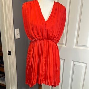 Glam, Vibrant Red Pleated Dress, size Medium